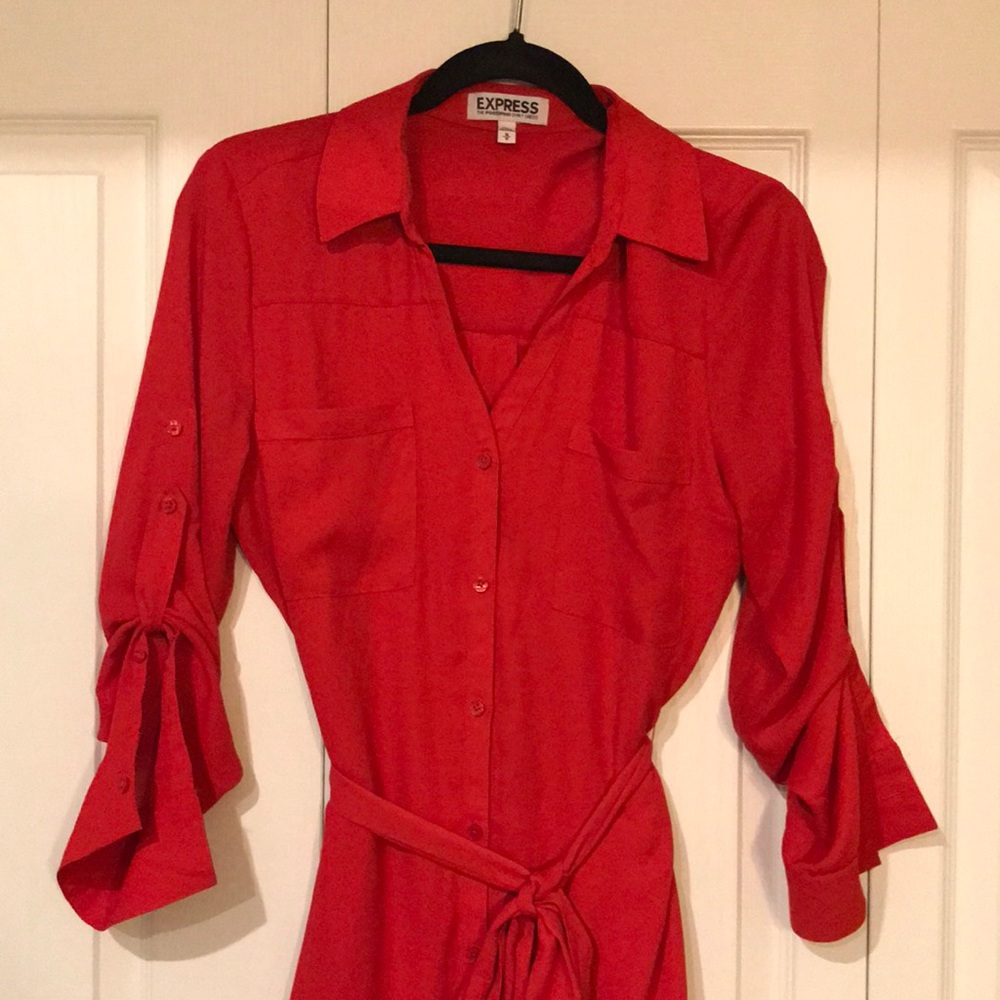 Red express Portofino Shirt Dress size M never worn